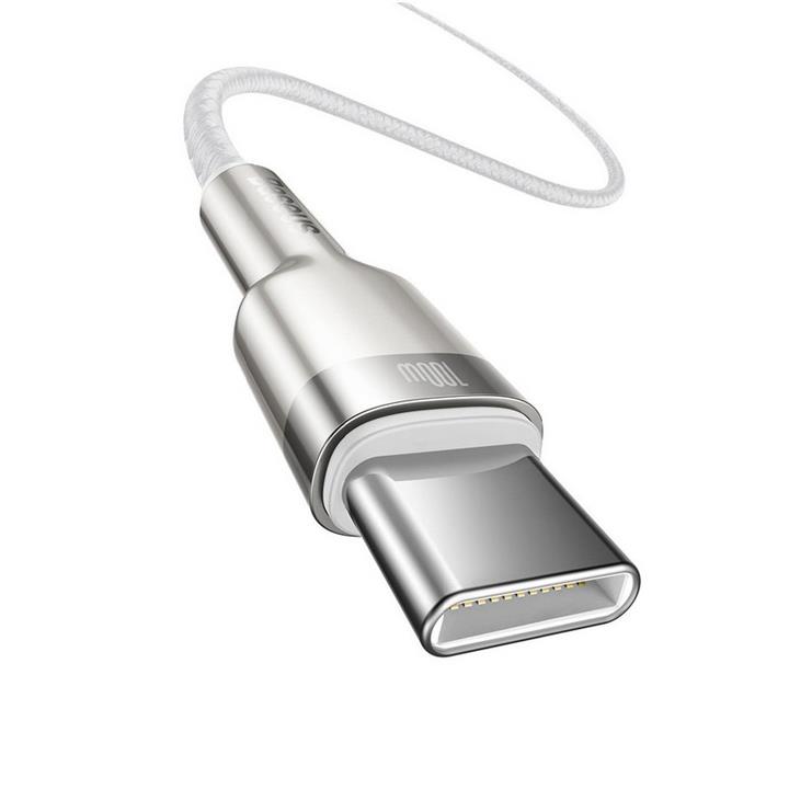 کابل ۱ متری Type-C بیسوس مدل Baseus Cafule Series Metal Cable CATJK-C02 رنگ سفید